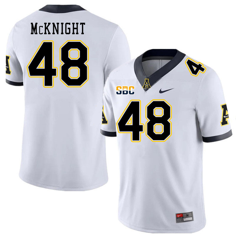 Men #48 Deshawn McKnight Appalachian State Mountaineers College Football Jerseys Stitched Sale-White - Click Image to Close